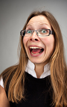 疯狂大笑的女商人