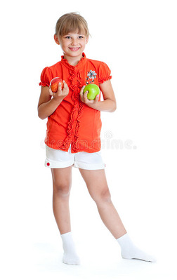 抱苹果的女学生画像