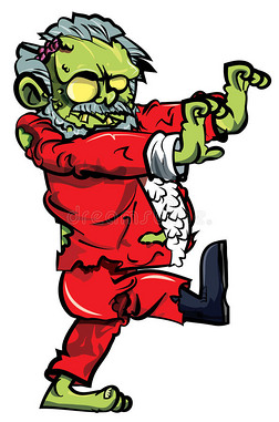 卡通靴子插画|卡通僵尸圣诞老人一只靴子