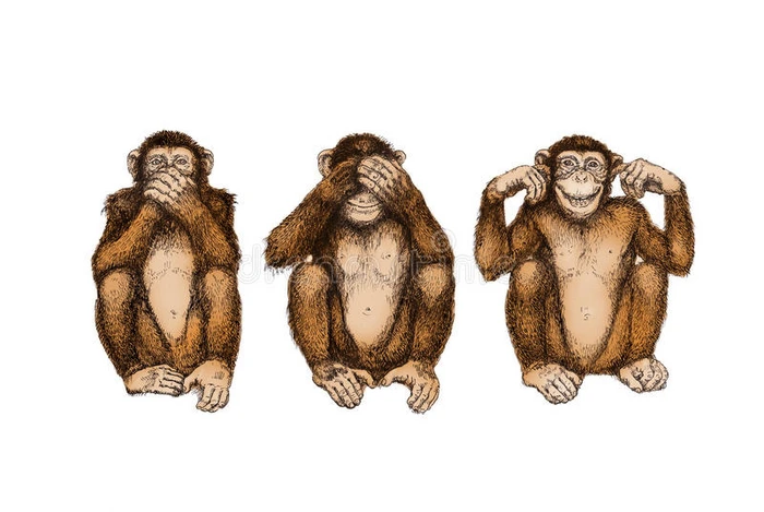 三只聪明的猴子（看听不说坏话）