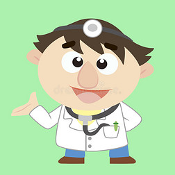 医生,卡通人物,矢量插图