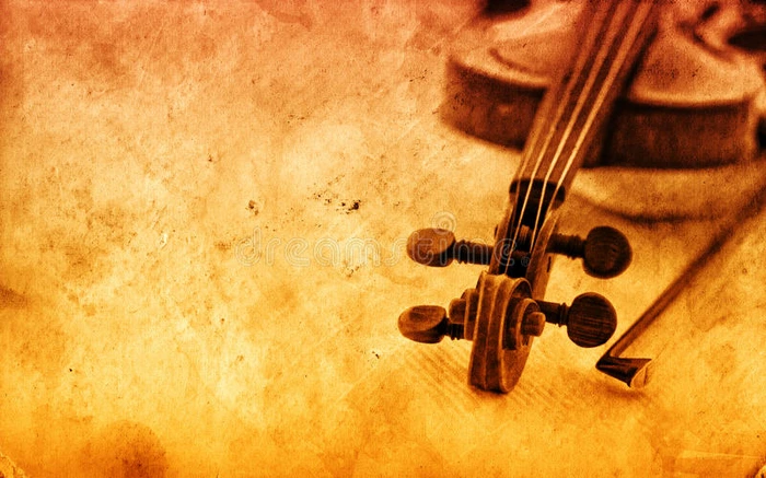 在垃圾纸背景上的经典小提琴