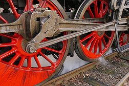 蒸汽机车的轮子。