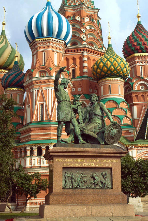 俄罗斯莫斯科红场米宁和波扎尔斯基纪念碑