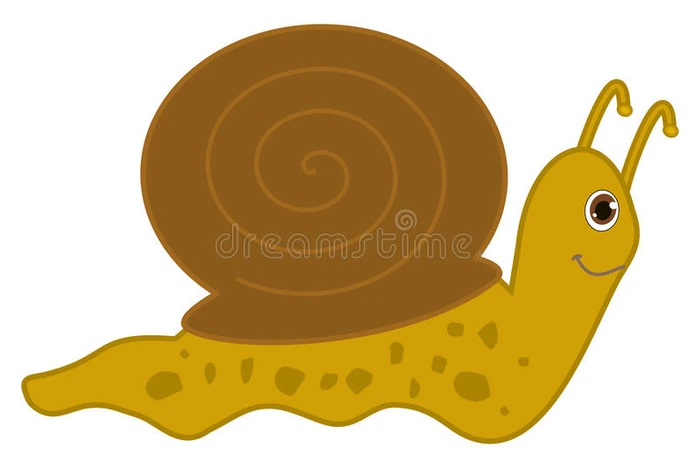 爬行的蜗牛黄棕色