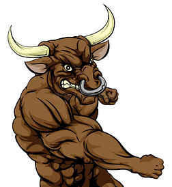 公牛吉祥物猛击