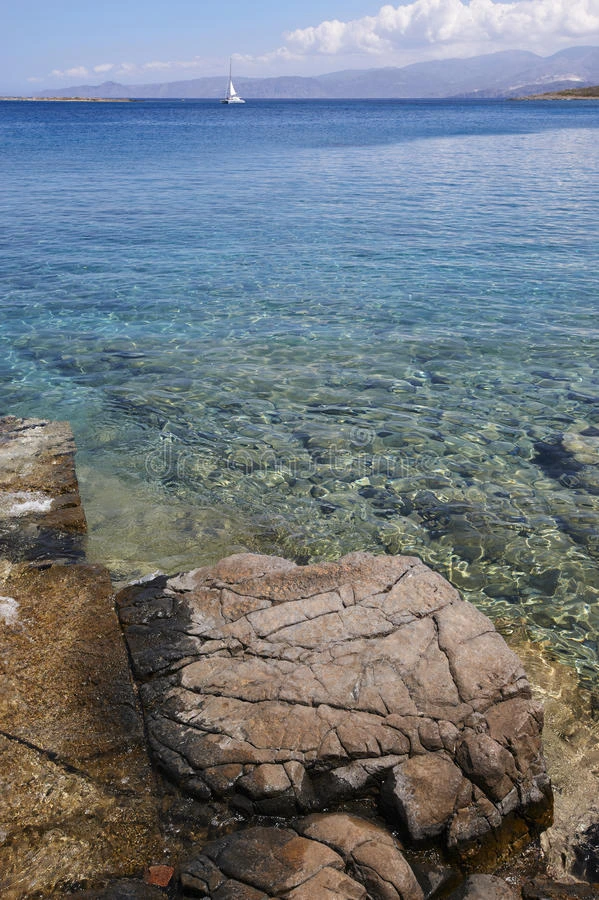 埃隆达地中海海滩克里特岛希腊