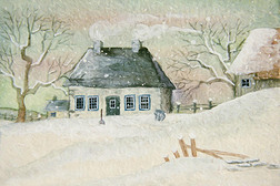 雪地里的老房子