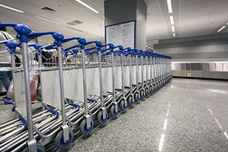机场候机楼行李手推车的数量