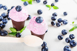 蓝莓冰淇淋或冷冻酸奶和薄荷糖，带免费