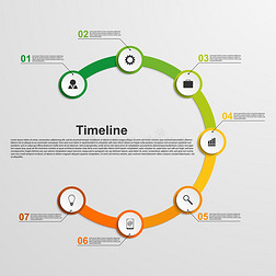 信息图表时间线概念。