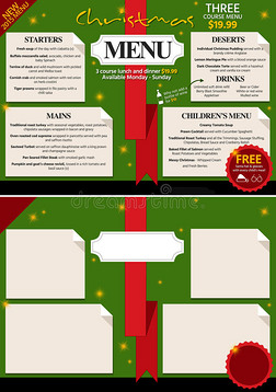 圣诞餐厅菜单设计