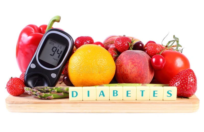 葡萄糖计与水果和蔬菜健康营养糖尿病
