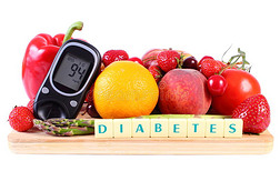 葡萄糖计与水果和蔬菜，健康营养，糖尿病