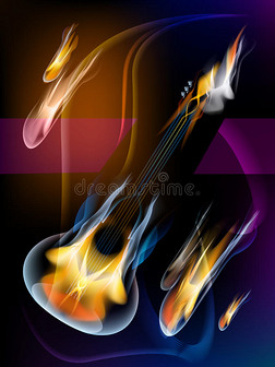 火焰中的吉他。