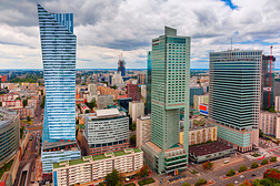 波兰华沙现代城市的鸟瞰图