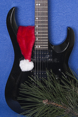 吉他和圣诞帽