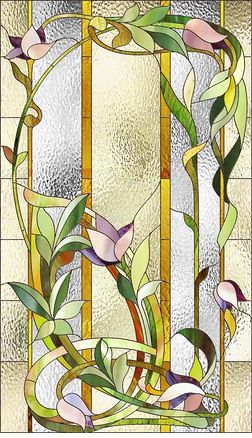 花卉彩色玻璃图案