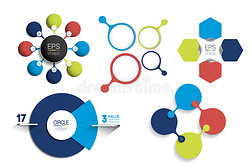 圆圈信息模板。 圆网图，图，表示，图表。 连接概念与8个气泡，选项，步骤，部分