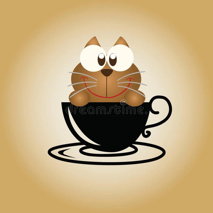猫标志咖啡矢量