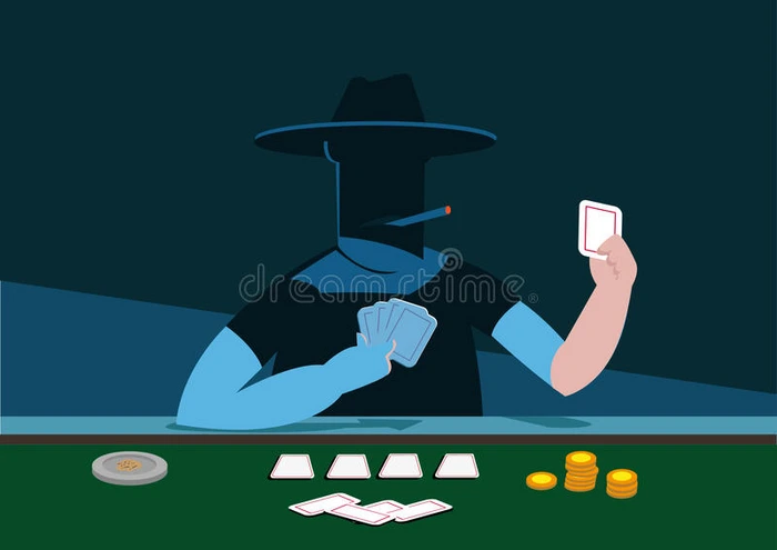 扑克或任何纸牌游戏的神秘玩家 可编辑剪贴画