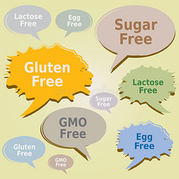 对话框标签食品过敏原-面筋糖乳糖鸡蛋转基因免费标签