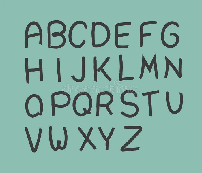 手绘字体设计与字母字符 矢量库存