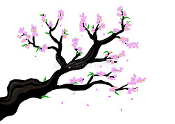樱花或樱花属的一种分支。 可编辑剪贴画。