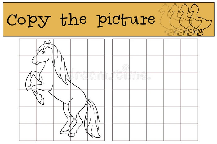 儿童游戏复制图片 可爱的马