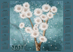 花仙花2017年日历设计可打印