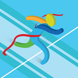 终点线运行图标竞技矢量插图