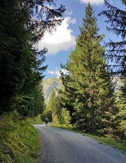 阿尔卑斯山路与孤独的远足者