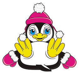 可爱有趣的企鹅女孩