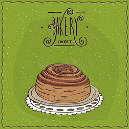 手工卡通风格的肉桂卷