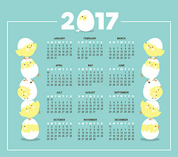 2017年日历。