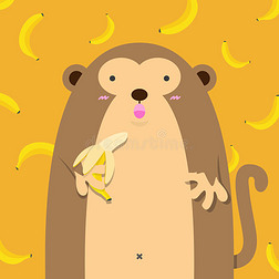可爱的大胖猴子和香蕉