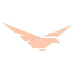 抽象粉红色鹰，鹰的猎鹰剪影标志