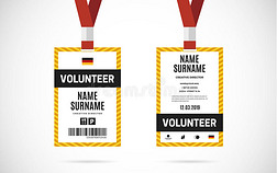 事件志愿者身份证集矢量设计说明