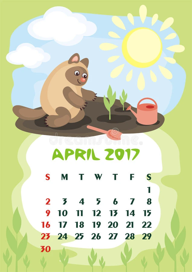 2017年4月日历
