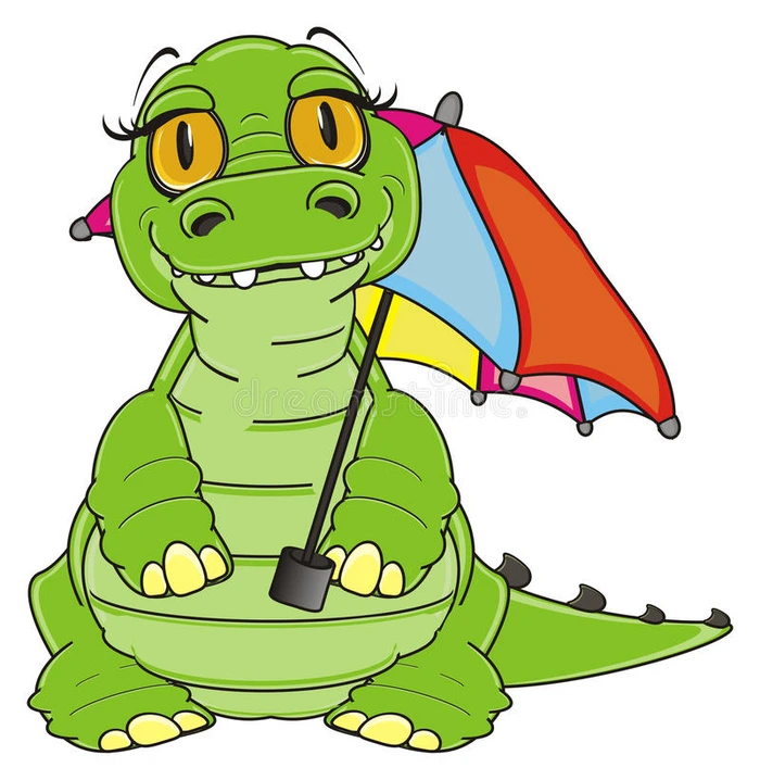 带伞的鳄鱼