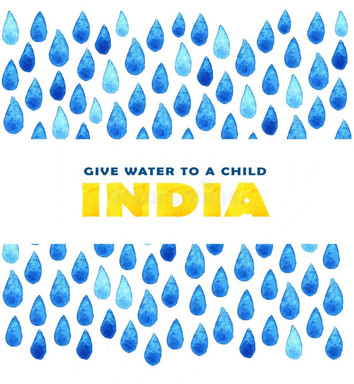 慈善清洁水海报 关于印度问题的社会说明 为印度儿童和人民捐赠 基础