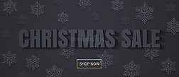 圣诞销售横幅与雪花图案平面设计