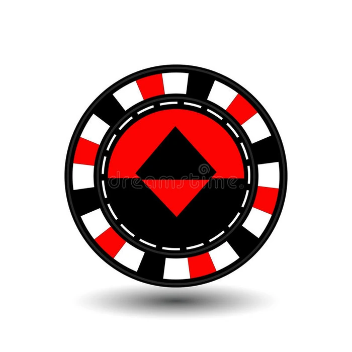筹码为扑克红一套钻石黑白虚线孤立背景上的图标图eps 10 ve