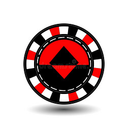 筹码为扑克红一套钻石黑白虚线。孤立背景上的图标。图eps 10 ve