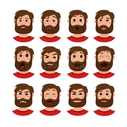 胡须男人的面部表情