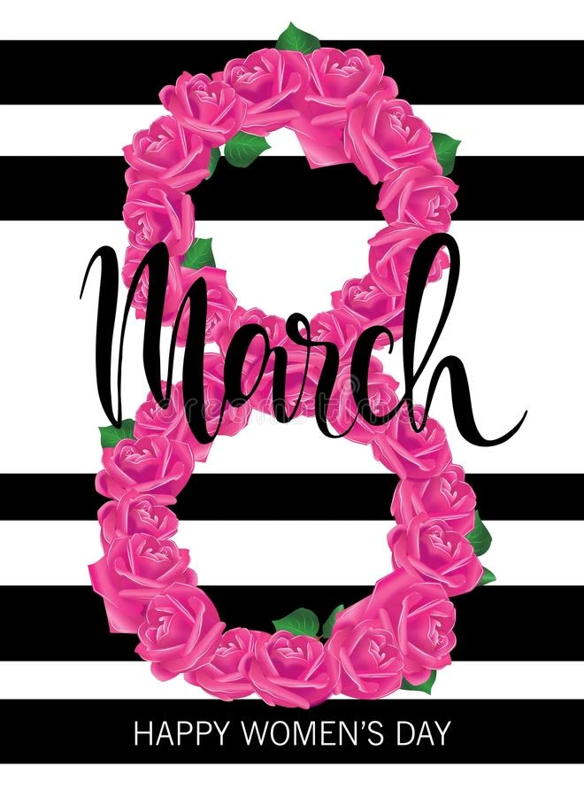 三月八日设计玫瑰 国际妇女节背景