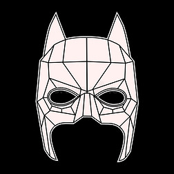 蝙蝠侠面具，黑白符号三角形