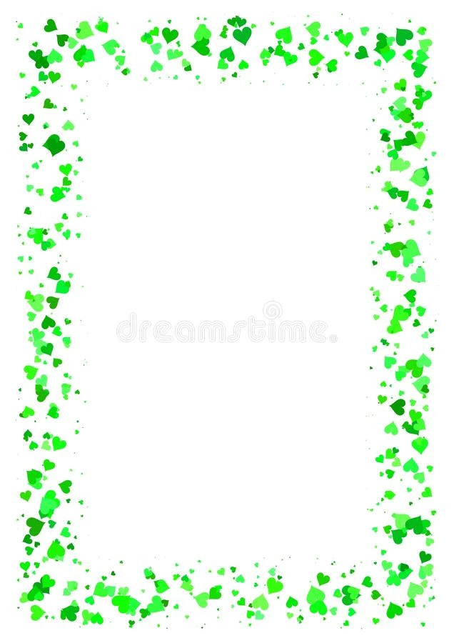 抽象矩形框架的绿色心隔离在白色背景上A4纸与爱的概念边界情人节卡片