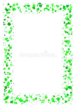 抽象矩形框架的绿色心隔离在白色背景上，A4纸与爱的概念边界，情人节卡片