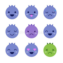 可爱的极简蓝莓表情